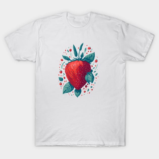 strawberry T-Shirt by digital creator bbw